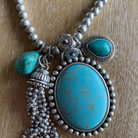 Chico's Jewelry - Turquoise & Silver Fashion Necklace